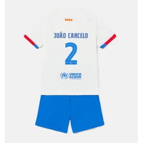 Barcelona Joao Cancelo #2 Bortaställ Barn 2023-24 Kortärmad (+ Korta byxor)